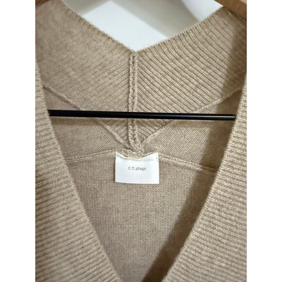 C.T. Plage Beige Wool/Cashmere Midi Knit Dress w/Pockets size 38 - Picture 3 of 6